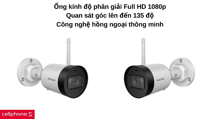 Ống kính 2MP độ phân giải Full HD (1080p) với công nghệ hồng ngoại 30m thông minh