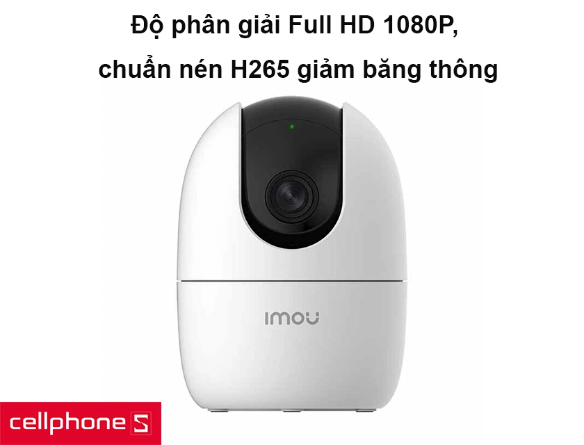Độ phân giải Full HD 1080P, chuẩn nén H265 giảm băng thông