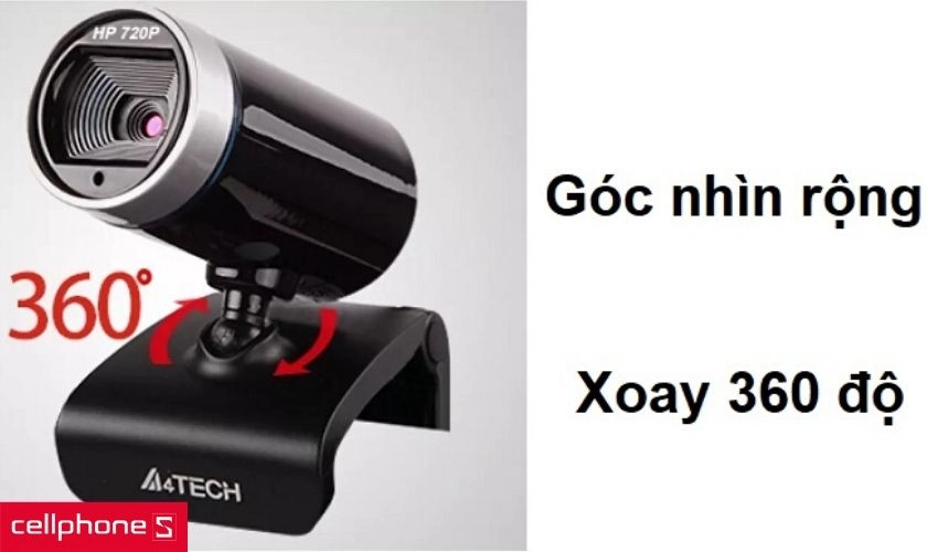 Mang đến góc nhìn rộng và có khả năng xoay 360 độ