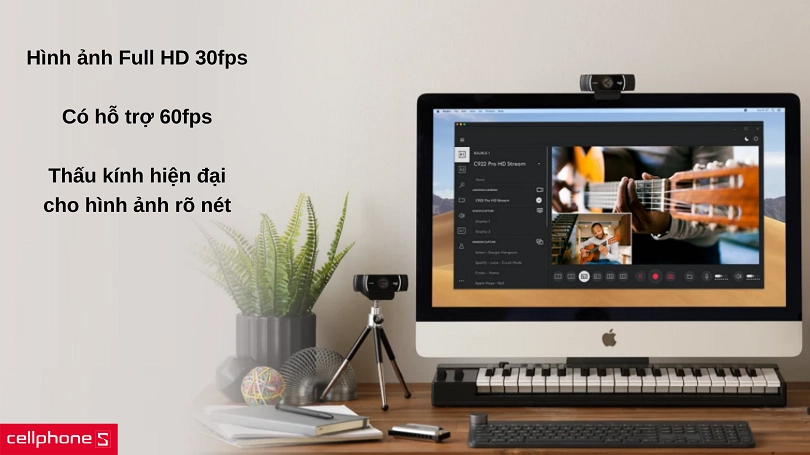 Hình ảnh Full HD, hỗ trợ 60 FPS chất lượng cao