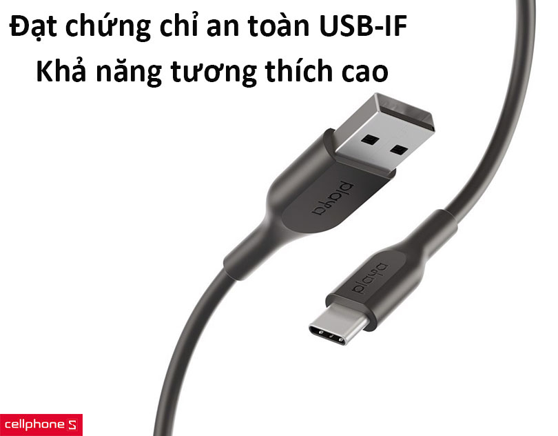 Cáp Type C Belkin Playa 60W 1m