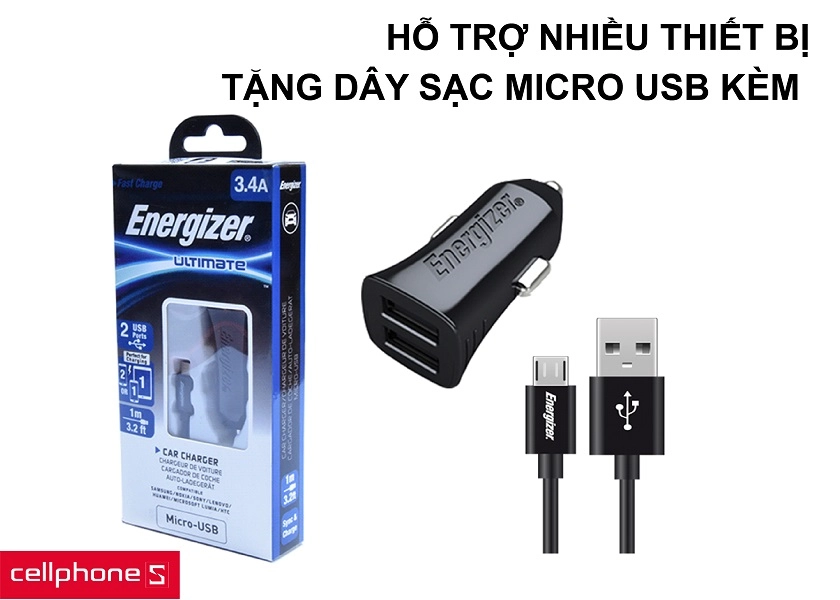 Hỗ trợ nhiều loại thiết bị khác nhau – Dây sạc Micro USB tặng kèm