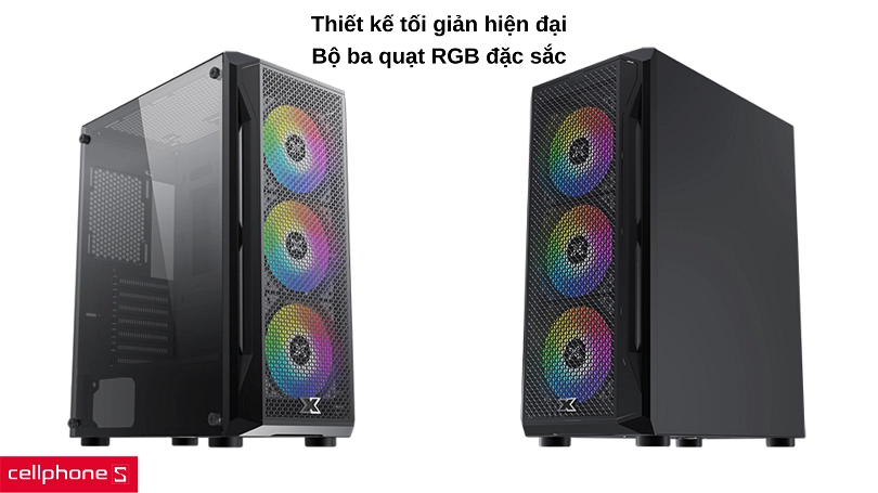 Thiết kế hiện đại tối giản với bộ ba quạt RGB