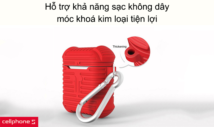 Hỗ trợ khả năng sạc không dây, móc khoá kim loại tiện lợi