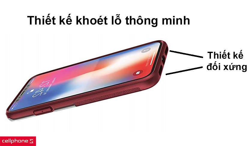 Thiết kế khoét lỗ thông minh cho âm thanh trải nghiệm tốt và sạc không cần tháo nắp lưng