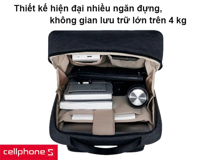 Thiết kế hiện đại nhiều ngăn đựng, không gian lưu trữ lớn trên 4 kg