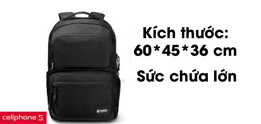 Thiết kế rộng rãi, bảo vệ laptop an toàn