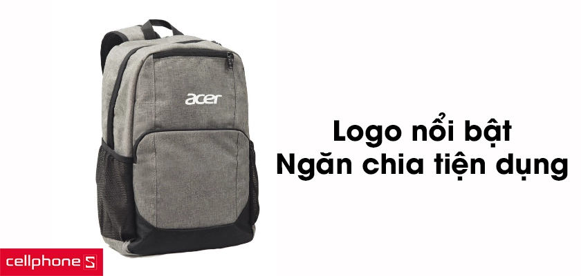 Logo nổi bật, chia ngăn tiện dụng
