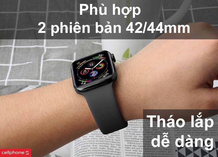 Tháo lắp dễ dàng, phù hợp với 2 phiên bản 42/44mm