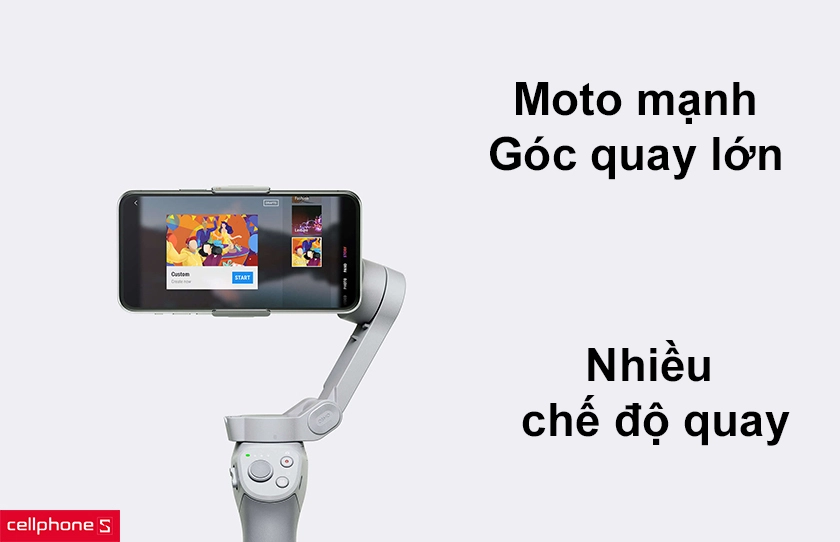 Moto mạnh góc quay lớn với nhiều chế độ