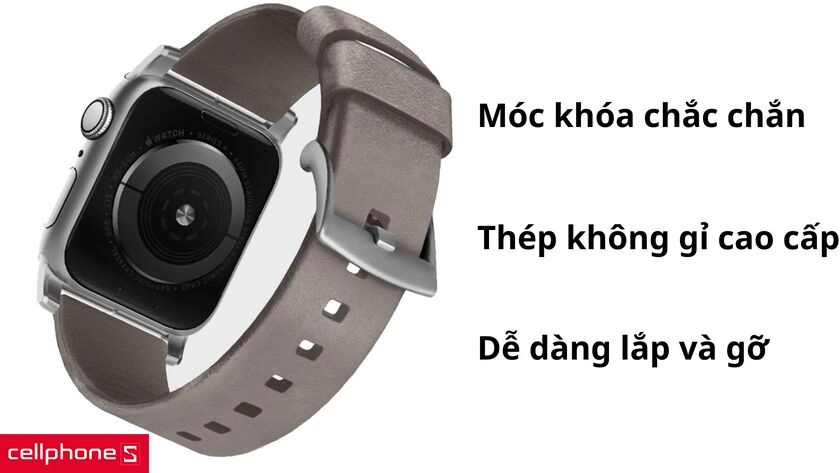 Móc khóa đồng hồ chắc chắn, thép không gỉ cao cấp