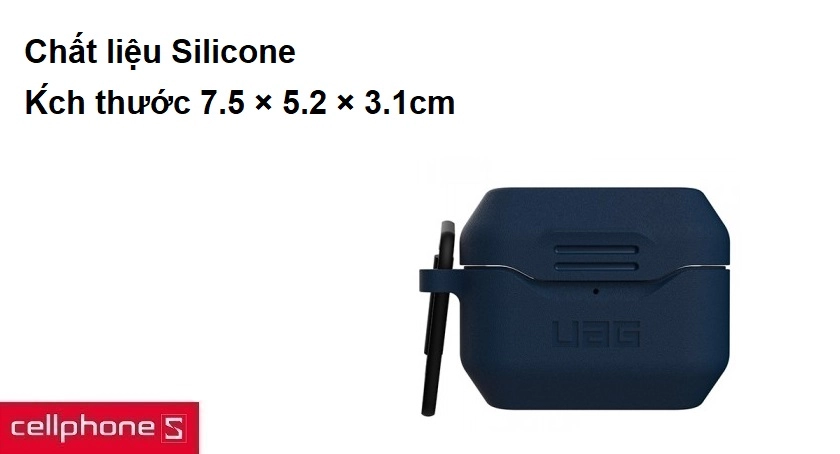 Chất liệu Silicone, kích thước ~ 7.5 × 5.2 × 3.1cm