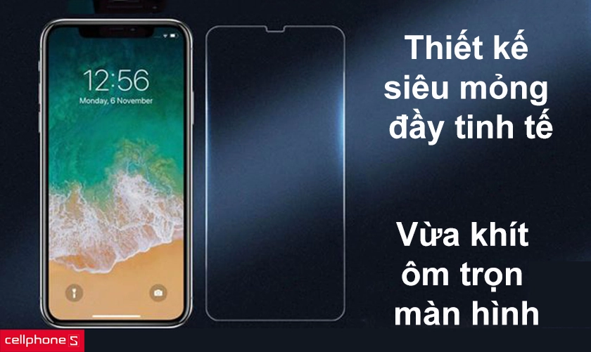 Thiết kế siêu mỏng đầy tinh tế, vừa khít ôm trọn màn hình