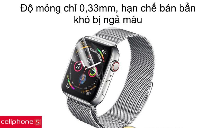 Độ mỏng chỉ 0,33mm, hạn chế bán bẩn, vân tay, khó bị ngả màu