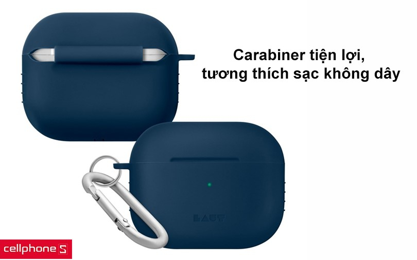 Mang theo mọi lúc với carabiner tiện lợi, tương thích sạc không dây