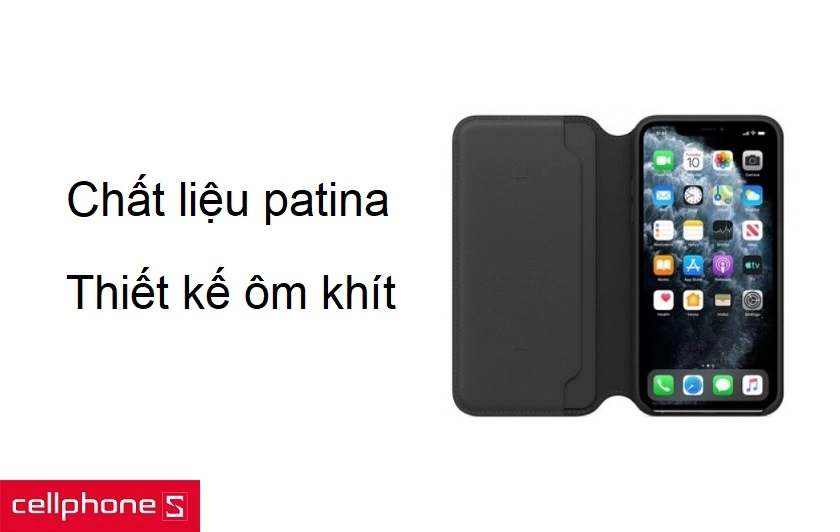 Chất liệu patina bền bỉ, thiết kế ôm khít điện thoại