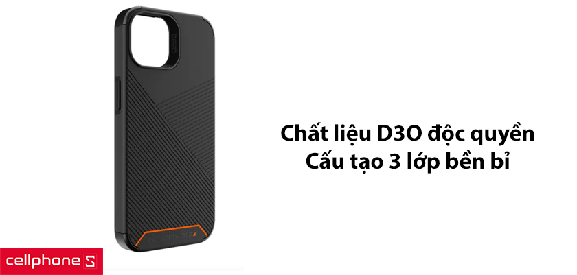 Chất liệu D3O độc quyền, cấu tạo 3 lớp bền bỉ