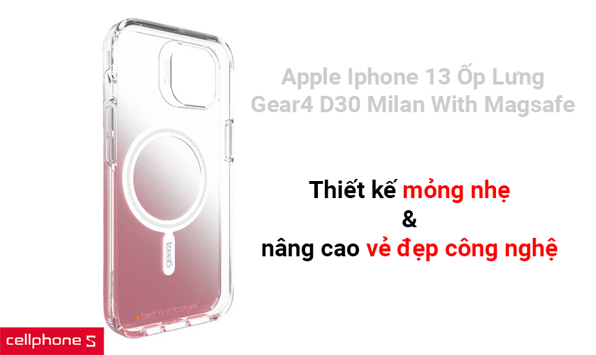 Ốp lưng MagSafe iPhone 13 Gear4 D3O Milan