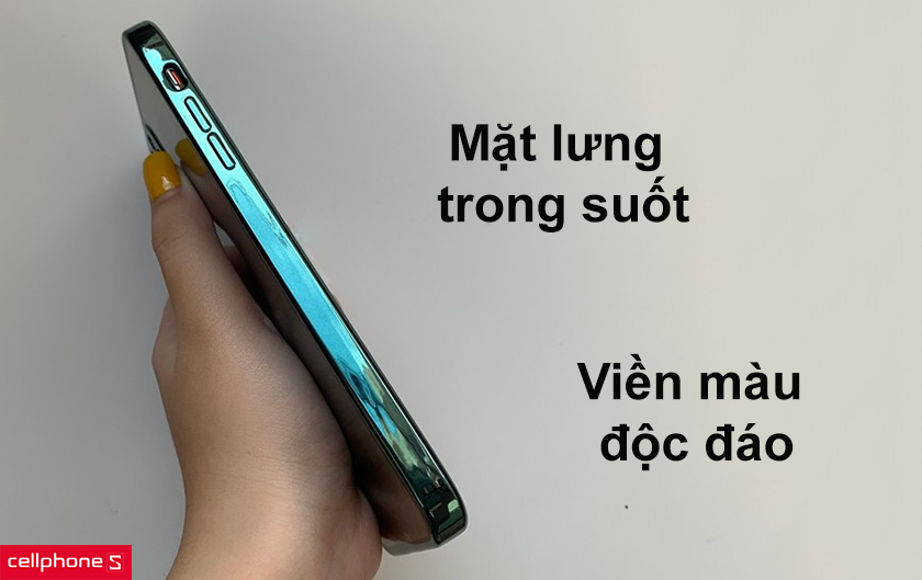 Mặt lưng trong suốt, viền màu độc đáo