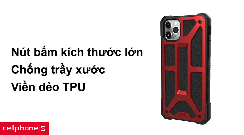 Nút bấm có kích thước lớn, chống trầy xước