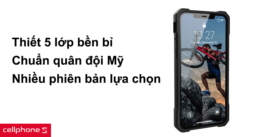 Thiết 5 lớp bền bỉ, đạt chuẩn MIL STD của quân đội Mỹ