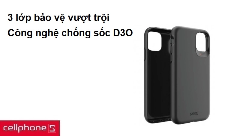 3 lớp bảo vệ vượt trội, công nghệ chống sốc D3O