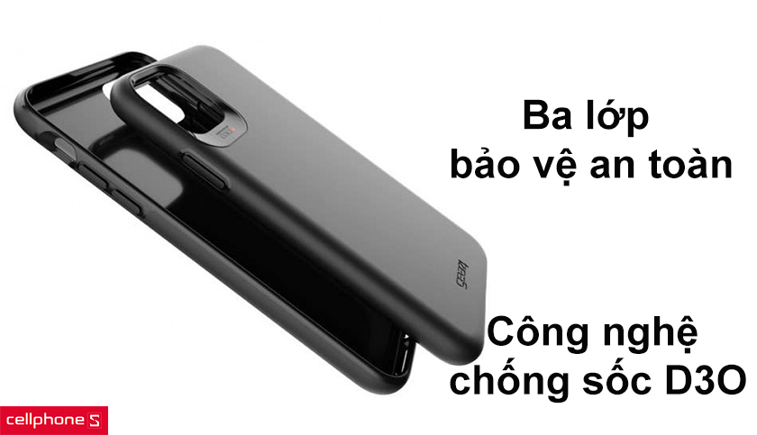 Ba lớp bảo vệ an toàn, công nghệ chống sốc D3O