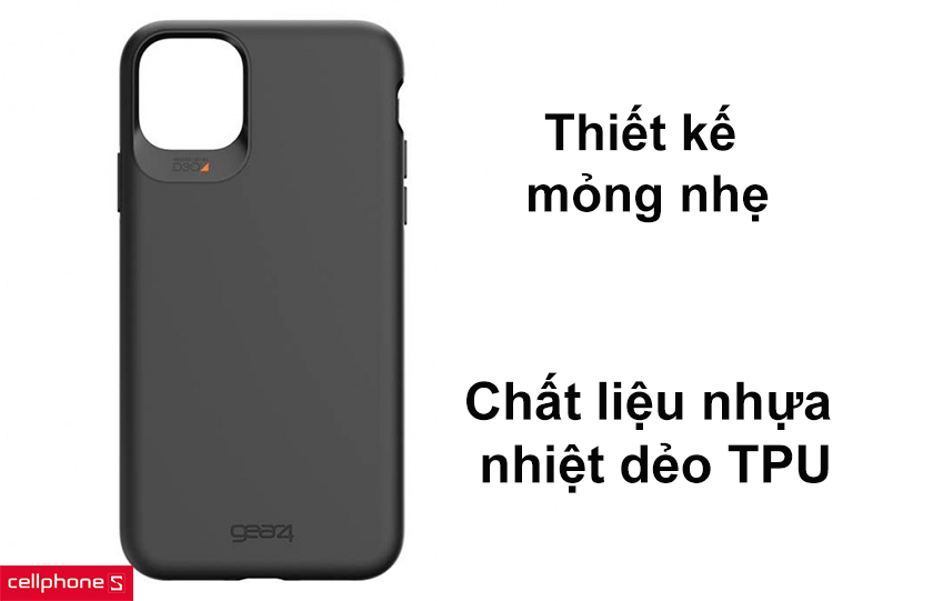 Thiết kế mỏng nhẹ, chất liệu nhựa nhiệt dẻo TPU