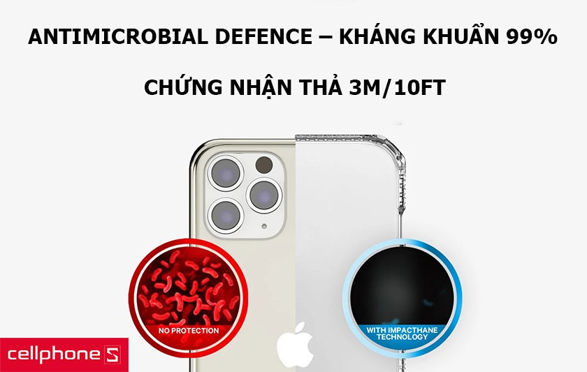 Công nghệ kháng khuẩn 99% - Bảo vệ rơi vỡ từ độ cao 3m