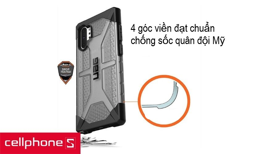 Khung nhựa cứng PC chắc chắn cùng khung viền nhựa dẻo TPU linh hoạt đạt chuẩn chống sốc quân đội Mỹ