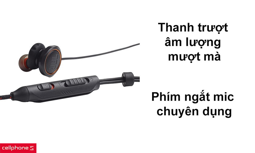Thanh trượt âm lượng mượt mà, phím ngắt mic chuyên dụng