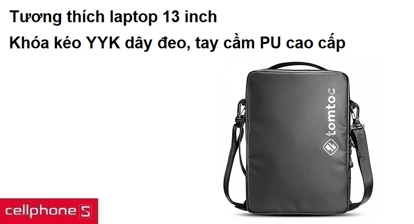 Tương thích laptop 13 inch, khóa kéo YYK dây đeo, tay cầm PU cao cấp