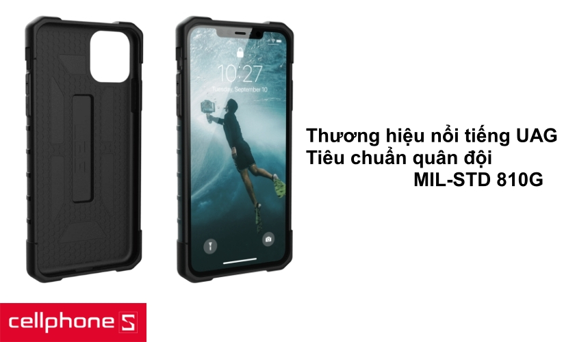 Thương hiệu nổi tiếng UAG với tiêu chuẩn an toàn MIL-STD 810G dành cho quân đội Mỹ