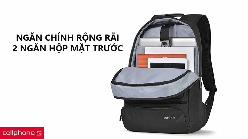 Hai ngăn chứa lớn và hai ngăn nhỏ, thiết kế quai đeo êm ái