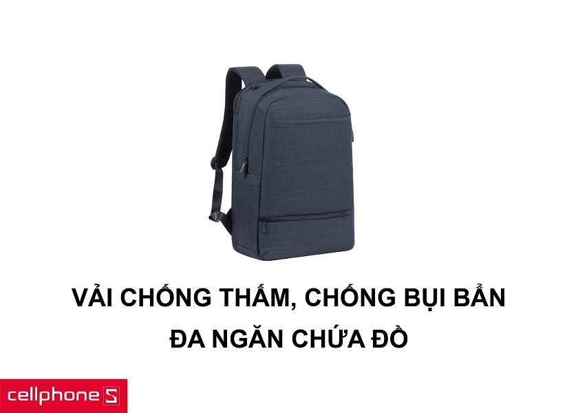 Thiết kế vải chống thấm, chống bẩn tốt cùng các ngăn chứa đồ đa dạng, linh hoạt