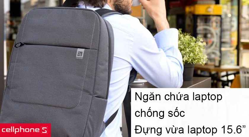 Ngăn chứa laptop chống sốc với kích thước vừa vặn cho cả laptop 15.6 inch