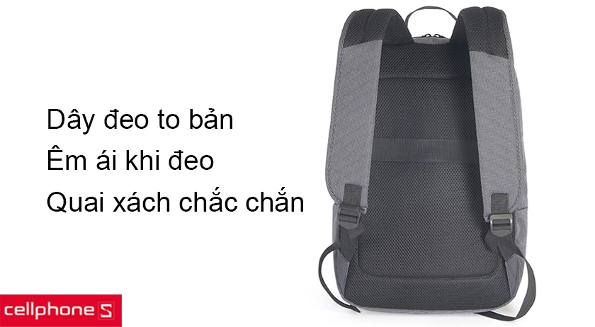 Dây đeo bản to chắc chắn và êm ái khi đeo, thoải mái di chuyển