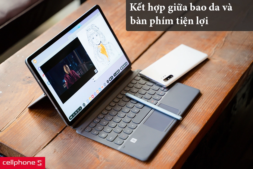 Sự kết hợp tiện lợi giữa bao da và bàn phím