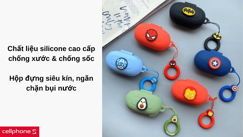 Chất liệu silicone cao cấp bảo vệ tai nghe khỏi mọi tác động