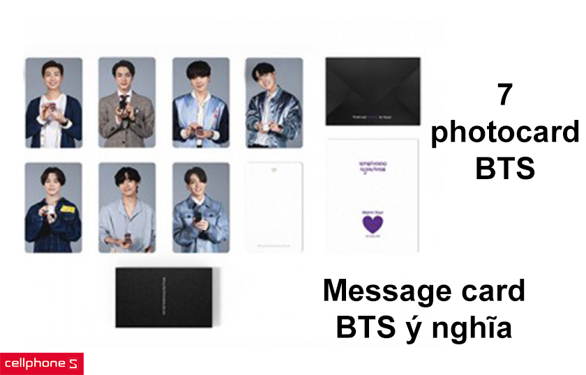 Tặng kèm 7 photocard BTS, message card BTS ý nghĩa
