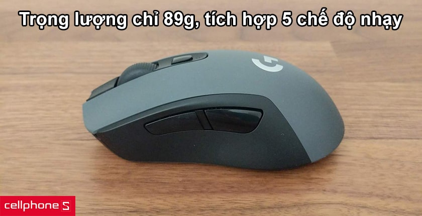 Trọng lượng chỉ 89g, tích hợp 5 chế độ nhạy