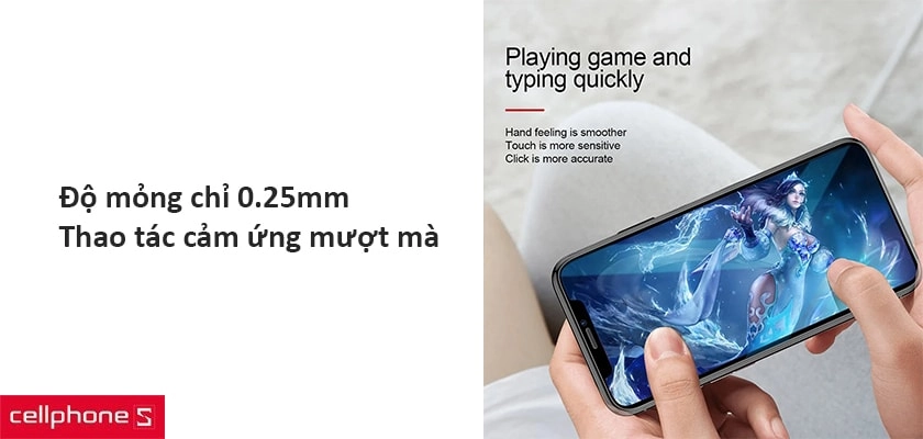 viền kính 2.5D ôm sát viền màn hình của máy