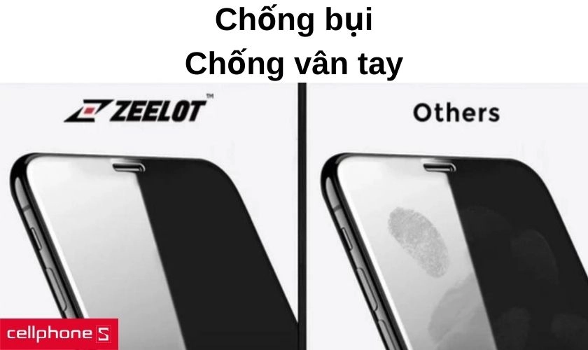 Phủ lớp Oleophobic chống bụi và vân tay, thiết kế vừa vặn từng chi tiết