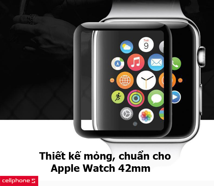 Kích thước chuẩn dành cho Apple Watch 42mm, thiết kế mỏng