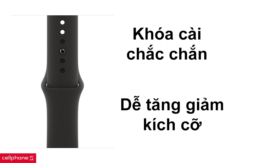 Khóa cài chắc chắn, dễ tăng giảm kích cỡ