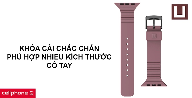 Khóa cài chắc chắn bằng thép không gỉ, tương thích cực tốt với Apple Watch