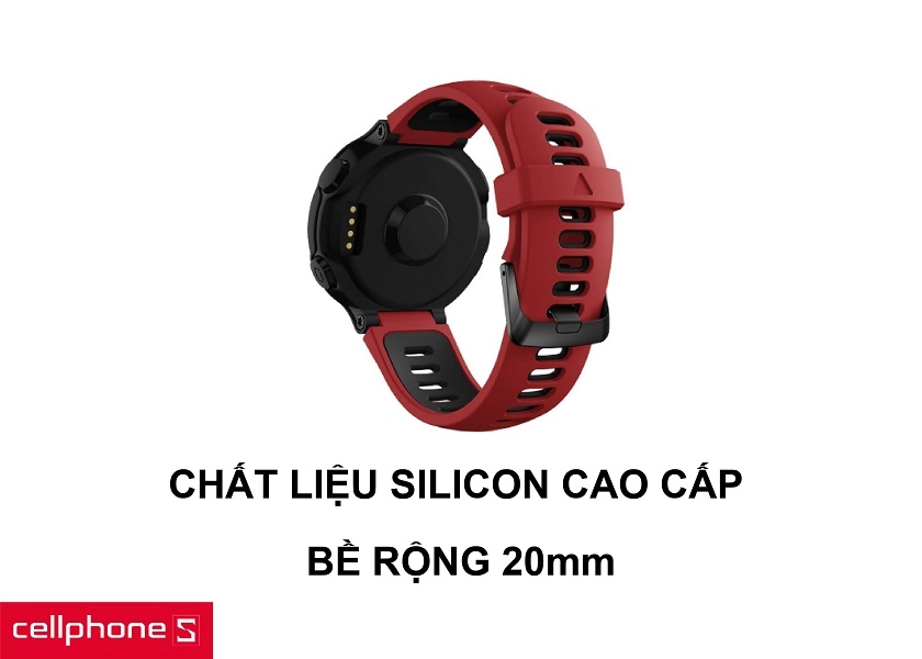 Dây chất liệu Silicone tương thích với da cùng bề rộng 20mm thông dụng