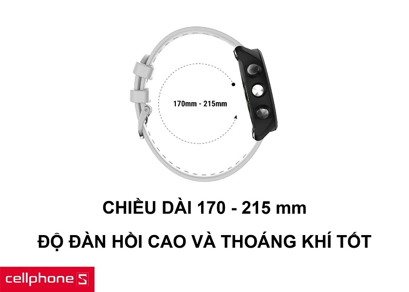 Kích thước tổng thể 170 – 215mm và màu sắc nổi bật, đàn hồi cao và thoáng khí