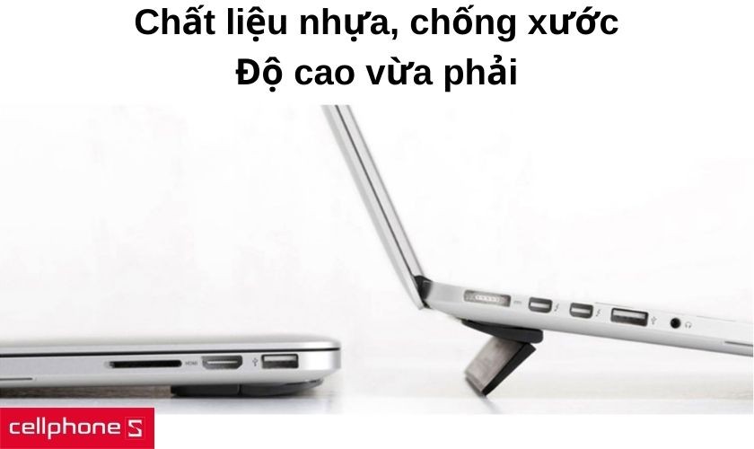 Chất liệu nhựa tránh xước máy và độ cao phù hợp