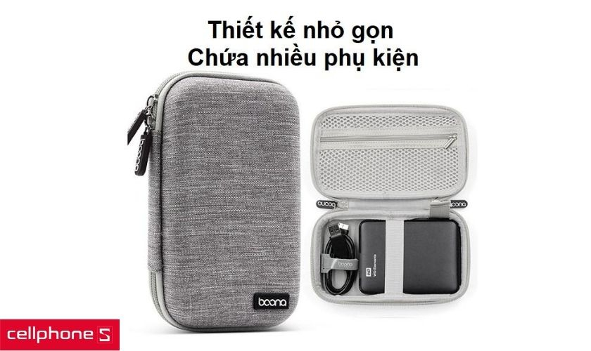 Thiết kế chữ nhật rộng rãi nhưng nhỏ gọn và đa năng chứa các phụ kiện khác